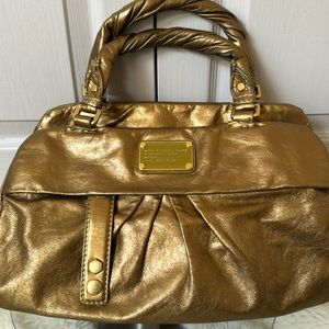 Marc by Marc Jacobs Classic Q Hillier Hobo Gold Metallic Leather Shoulder Bag